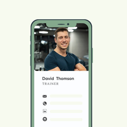 Business Cards with Custom Link Integration for Gym Trainer